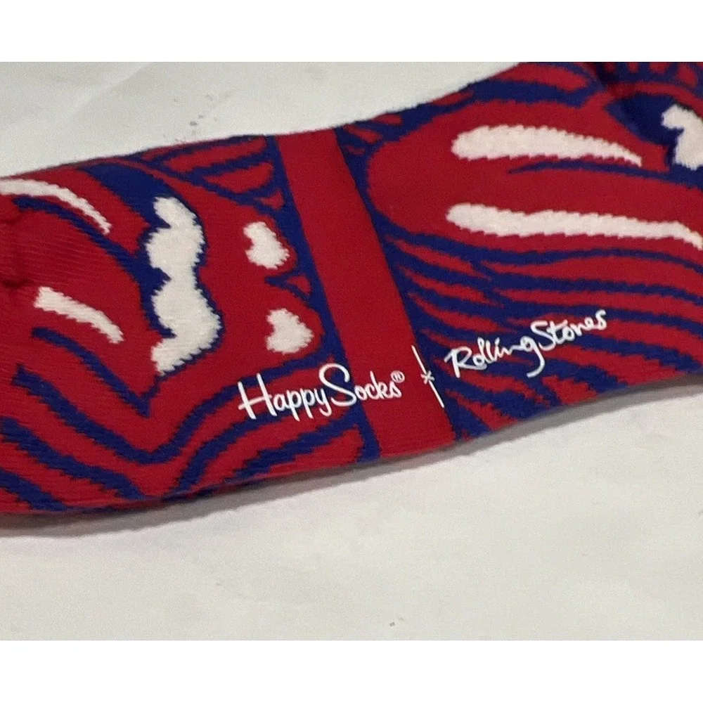 New $16 Happy‎ Socks Rolling Stones Combed Cotton Crew Socks 5.5–9.5